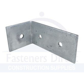 Angle Bracket Hot Dip Galvanised w/1 M12 hole short side & 2 the long 90mm x 150mm x 75mm x 6mm (10) per each