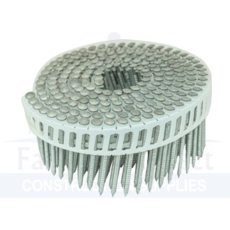 15deg Ring Shank Plastic Collated Coil Nails Hot Dip Galvanised 2.5mm x 27mm  (6,000/200) per each