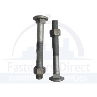 Cup Head Bolt & Nut Hot Dip Galvanised M10 x 100mm (50) per each