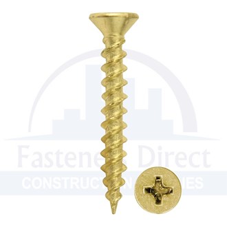 Chipboard Screw Countersunk Head Brass Plated 5g x 5/8