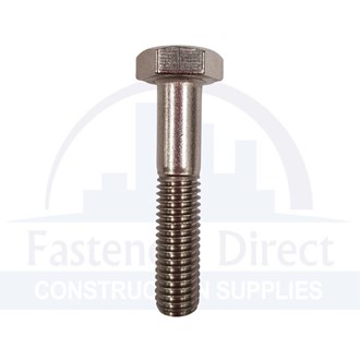 Hex Head Bolt 304 Stainless Steel M10 x 140mm per each