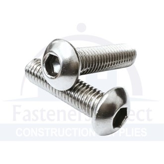 Button Head Socket Screw 316 Stainless Steel M10 x 20mm (50) per each