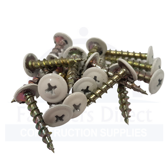 Cabinet Screw White 8g x 25mm (1000) per each