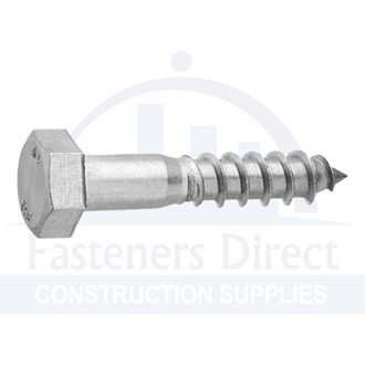 Coach Screw Hex Head 316 Stainless Steel M10 x 100mm (25) per each