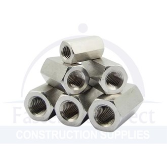 Coupler Hexagon 316 Stainless Steel M10 x 30mm per each