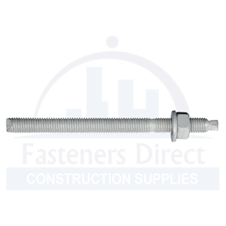 Chem Stud Anchor Kit Flat Cut Galvanised W/1 Washer & Nut M10 x 130mm (100/10) per each