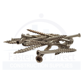 Type 17 Hardwood Deck Screw 316 Stainless Steel Square Drive 7g x 50mm (1000) per each