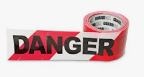 Danger Tape Stripe Red & White per each