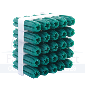 PVC Framed Wall Plug Tapered Point Green 6.5mm x 30mm (1000/25) per each