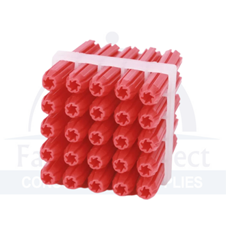 PVC Framed Wall Plug Tapered Point Red 6mm x 38mm (1000/25) per each
