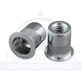 Nut Inserts Large Flange Splined Steel M4 x 2.0mm per each