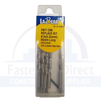 Ez Drill Bit Replacement LA Bear #14 x 95mm [5 x Bit 1 x Key] per pack