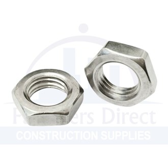 Hex Half Nut 304 Stainless Steel M10 (100) per each