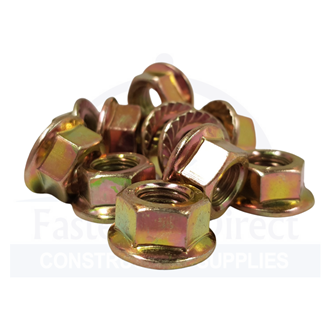 Serrated Flange Nut Zinc M8 (100) per each