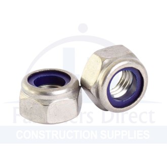 Hex Nyloc Nut 304 Stainless Steel M10 (100) per each