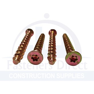 Screw Bolt Anchor T30 Torx Drive Countersunk Head Zinc M6 x 100mm (25) per each