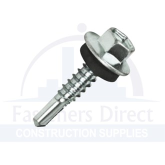 Self Drilling Screw For Bi-Metal Hex Head 304 Stainless Steel w/Neo 12g-14 x 35mm per each