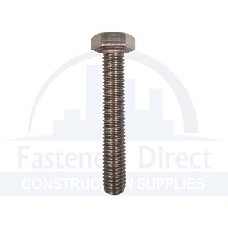 Set Screw Hex Head 304 Stainless Steel M10 x 100mm (50) per each