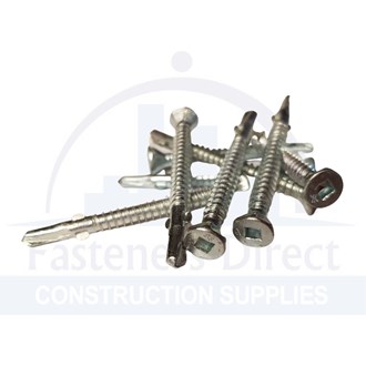 QuikDrive Bi-Metal Screws 316 Stainless Steel w/Clear Zinc Coating Countersunk Square Wing Tip 10g-16 x 50mm (1,500/250) per each