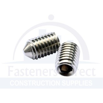Grub Screw Hex Head 304 Stainless Steel M4 x 10mm (100) per each